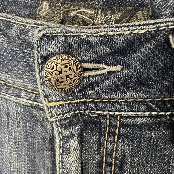 Silver Suki Bootcut Flared Jeans Womens W29/L30 Embroidered Stretch Boot Leg - Picture 7 of 15